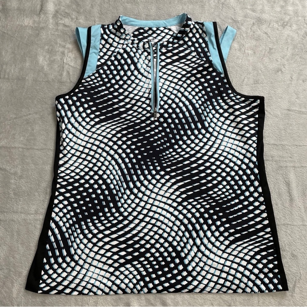 Tail Shirt XL Womens Active Golf Tennis Sleeveless 1/4 Zip Athletic Pattern